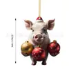 Adornos Colgantes de Cerdo de Navidad Creativos de Dibujos Animados para Coche, Decoraciones Colgantes para Árbol de Navidad, Decoraciones para el Hogar en Fiestas (Transfronterizo, Producto Nuevo)