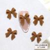 Accesorios para Uñas con Lazo de Terciopelo Otoño e Invierno Accesorios de Pajarita Maillard Peluche Mixto Decoración de Uñas de Resina
