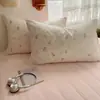 Juego de Ropa de Cama de Algodón Grado Madre y Bebé Clase A de Cuatro Piezas Sábana de Cama 100% Algodón Funda Nórdica Funda de Almohada Faldón de Cama Juego de Tres Piezas para Dormitorio de Estudiante 4