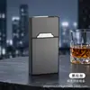 Novo porta-cigarros recarregável com isqueiro, design integrado, resistente à pressão, à prova de umidade, tampa flip magnética, capacidade super grande para 20 cigarros, pacote masculino