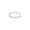 Anillo de Cadena Pequeña Calado de Acero de Titanio Japonés y Coreano Popular para Mujer Elegante Versátil Cadena Rectangular Anillo de Acero Inoxidable Explosión
