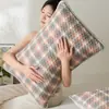 Funda de almohada de algodón puro 100% algodón Anti-suciedad Par de fundas de almohada Forro para núcleo de almohada Anti-aceite para la cabeza Individual 48X74cm