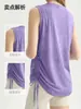 Blusa Solta de Fio de Bambu para Yoga Cover-Up Esportivo Manga Curta Top de Yoga de Verão para Corrida Absorvente de Suor Colete de Treino Fitness Feminino