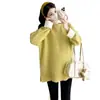 Suéter de Maternidad de Moda Estilo Coreano Nuevo Otoño/Invierno 2025 + Abrigo de Maternidad con Chaleco Peludo de Moda