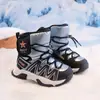 Zapatos Casuales de Algodón Grandes para Niños 2025 Invierno Nuevos de Terciopelo Cálidos Gruesos Antideslizantes Botas de Nieve para Niños Zapatos para Niñas