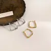 Pendientes de Botón Geométricos Dorados para Mujer 2025 Nuevos Pendientes Elegantes de Moda Aro Minimalista Pendientes de Diseño Nicho
