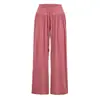 Pantalones de vestir líquidos grises de pierna ancha para mujer, estilo fino de verano, talla petite, con cintura de encaje, pantalón-falda casual de seda helada
