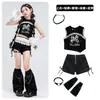 Figurinos de Jazz para Meninas Top Cropped Laço Colete Conjunto de Dança Moda Passarela Fantasia de Performance de Menina de Jazz