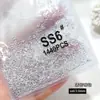 Paquete Completo al por Mayor de Pedrería Súper Brillante para Uñas, Pedrería Blanca de Fondo Plano, Pedrería Redonda Decorativa, Pedrería Triturada, Accesorios de Uñas Portátiles