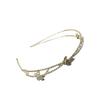 Chegada Nova Tiara de Borboleta com Diamantes Elegante Tiara de Cabeça Vazada Dupla Camada com Strass Simples Coreana Super Fada Acessórios de Cabelo Versáteis para Meninas