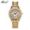 Relojes MISSFOX, Amazon AliExpress, diamantes de colores, resistente al agua, de alta gama, informales, con correa de acero, reloj para mujer, venta directa de fábrica.