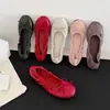 Couro de Cordeiro Super Macio Mesmo Estilo do Laço Otaku Bico Baixo Sapatos Femininos Sapatilhas Sapatos Planos Macios Estilo Rolinho de Ovo