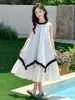Vestido Sem Manga para Meninas Verão 2026 Novo Estilo para Meninas Mais Velhas, Vestido de Algodão Estilo Coreano, Vestido Regata Infantil