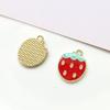 Pingente fofo de morango rosa cereja de liga com base em gota de cola para DIY Joias Artesanais brincos chaveiro acessórios material
