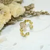 Anillo Versátil de Trébol de Cuatro Hojas Chapado en Oro Cobre con Microincrustaciones de Circonita para Mujer, Diseño de Nicho que No se Desvanece, Anillo Abierto de Moda de Lujo Ligero