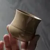 Ruyinui Song Esmalte Ocre Cálido Fondo Redondo Hecho a Mano Taza Maestra Taza de Té de Cerámica Taza de Cata de Té Gongfu Taza Individual Personal