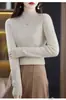 Suéter de Punto para Mujer 2026, Nuevo Estilo Otoño/Invierno, Suéter de Punto de Cuello Alto Medio, Cálido, Ajustado, Capa Base de Color Sólido, Engrosado