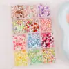 12 Compartimentos 4mm Plástico Contas Facetadas de Canto Cor Macaron Misturada Contas com Furo Losango Corrente de Celular DIY Brincos Acessórios com Contas