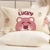 Funda de almohada de felpa con orejas grandes de invierno, forro polar doble grueso, funda de almohada individual de forro polar de coral para niños, lavable, estilo de dibujos animados