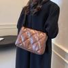 Cross-border Simple Fashion Casual Rhombic Crossbody Bag Mulheres Outono e Inverno Trabalho Commuter Advanced Texture Shoulder Tote Bag