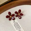 Pendientes de Malla con Flor de Rosa, Gota de Agua, Borla y Perlas, Estilo Palacio Retro, Pendientes Ligeros de Lujo de Alta Gama Elegantes para Mujer