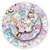 50 Piezas de Pegatinas de Nadador en Esquema de Colores Macaron Japonés, Animales Caricaturescos Dulces, Materiales para Diario, Pegatinas DIY para Botellas de Agua