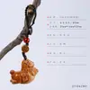 Cadena para Teléfono Móvil con Borla Colgante Caballo del Zodiaco de Madera de Durazno Sándalo Verde Llavero para Hacerse Rico Rápido Encanto de Bolsa de Buena Suerte Año del Caballo