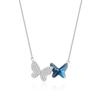 Collar de Mariposa de Plata Esterlina S925 Moda de Lujo Accesible para Mujer Transfronterizo Amazon Cristal Austriaco Colgante de Diamante Cadena Clavicular