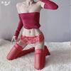 Medias de Liga Negras de Seda de una Sola Pieza, Medias Sexy Ultradelgadas hasta la Rodilla, Encaje de Encaje, Medias Blancas de Seda Sexy para Muslo para Mujeres