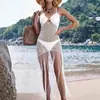 Vestido de crochê feito à mão com franjas vazadas para férias na praia, saída de praia tipo biquíni sexy, vestido de praia