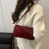 Bolsa de Braço Texturizada de Alta Qualidade, Bolsa Baguete Francesa, Bolsa de Ombro Único da Moda Europeia e Americana de Nicho, Bolsa de Mão Brilhante, Bolsa Pequena