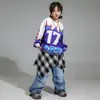 Roupa da Moda Hip-Hop Street Dance Infantil Tendência Conjunto Solto para Meninos Fantasia de Performance de Bateria para Meninas