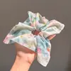 Lazo Estilo Ballet de Cuadros Azules Frescos de Encaje a Doble Cara Anillo para el Cabello de Intestino Grueso Anillo Cuadrado Cuerda para el Cabello Grande Estilo Mori para Mujer