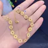 Moda simples cor areia dourada não desbota por muito tempo trevo de quatro folhas borboleta trefilagem pulseira fina feminina amor adornos de mão grossos frete grátis atacado