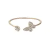 Alas de Mariposa Niebla de Durazno~Flor de Zirconia Pulsera de Perlas de Mariposa Pulsera Estilo Princesa Dulce Joyería de Mano Exquisita de Alta Gama para Mujeres