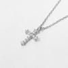 Colar de prata de lei S925 com pingente de cruz de diamante, novo popular europeu e americano, corrente de clavícula feminina fashion criativa cross-border
