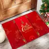 Capachos de Entrada Vermelhos de Natal Transfronteiriços, Tapetes de Banheiro Absorventes de Água e Antiderrapantes, Tapetes de Veludo Cristal Festivos e Resistentes a Manchas para Casa