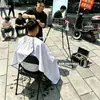Corte de Cabello al Aire Libre Soporte Retráctil Espejo HD Cesta Kit Completo Puesto de Mercado Nocturno Corte Rápido Esquina de la Calle Herramientas de Peluquería