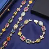 Collar de Joyería para Mujer con Piedras Preciosas Coloridas de Hip-Hop Transfronterizo Europeo y Americano Zirconia de Gama Alta Pulsera para Hombre