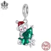 Aiful Conjunto Série de Natal Veado Floco de Neve de Inverno S925 Prata Esterlina Joias DIY Contas Soltas Pulseira Contas