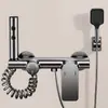 Aluminio Espacial Gris Pistola Tres Funciones Presurizada Caliente y Fría Tipo Split Cabezal de Ducha Sencillo para Baño, Venta al por Mayor de Fábrica Fuente Transfronteriza