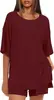 Conjunto Casual de Moda Verão Europeu e Americano Transfronteiriço Feminino 2026 com Várias Cores Sólidas, Top Soltinho e Confortável de Manga Curta com Gola Redonda e Shorts