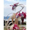 Balsa de bambu tecelagem de bambu celebração de casamento balsa de bambu colorida vermelha produtos de bambu loja de roupas para o Festival da Primavera adereços de decoração floral paisagismo com balsa de bambu