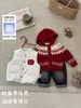 Colete de plumas com bordado de gato de desenho animado estilo coreano para meninos, colete de bebê com gola alta, colete quente para camadas de outono e inverno