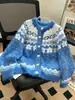 Otoño/Invierno 2026 Nuevo Top Tejido Jacquard Fair Isle Suéter Corto Cárdigan Abrigo de Moda para Mujer