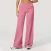 Pantalones de Yoga de Cintura Alta de Pierna Ancha para Mujer, Corte Holgado, Pantalones Deportivos de Fitness de Pierna Recta con Sensación de Segunda Piel, Pantalones Largos para Baile Adelgazantes de Glúteo de Melocotón