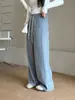 ¡Estos pantalones de corte relajado y efecto adelgazante son imprescindibles! Pantalones casuales de alta gama, a medida, de pierna recta, con cintura alta y caída fluida, hechos de una mezcla de lana y acetato.