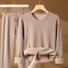 Set de Ropa Interior Térmica Roja Gruesa de Lana de Camello para Hombres y Mujeres de Invierno para el Año de Nacimiento, Extra Engrosado con Forro de Felpa, Ropa y Pantalones de Otoño