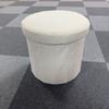 Taburete de Almacenamiento Plegable de Felpa de Oso Polar Redondo Estilo Nuevo Creativo Taburete Sofá Taburete Redondo de Tela Taburete de Almacenamiento Taburete de Almacenamiento