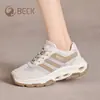 Zapatos de Mujer Gongyang 2026 Nuevo Verano Transpirables Piel Genuina Casual Malla Zapatos Deportivos Suela Gruesa Amortiguadores Zapatos Deportivos para Correr